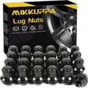 MIKKUPPA 24pcs M14x1.5 OEM Lug Nuts - Replacement for 2015-2024 Ford F-150 F150 Expedition Lincoln Navigator Factory Wheels, Black OEM Solid One Piece Design Large Acorn Seat Tire Lug Nuts