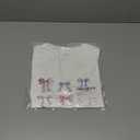 RoseSeek Girl's Graphic Tees Short Sleeve Bow Print Tee Tops Crew Neck Drop Shoulder Casual Summer T Shirts Size: 9 Years