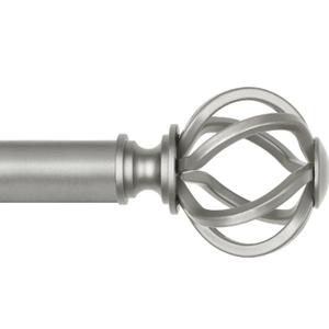 Antique Silver Curtain Rod 32 to 58 Inch (2.6-4.8 ft), USFOOK 7/8 Curtain Rods for Windows 20 to 54 Inch, Telescoping Splicing Drapery Rods with Twisted Cage Finials