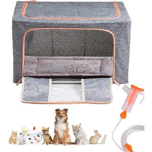 Puppy Incubator, Pet Atomization Oxygen Box, Incubator for Kitten and Puppies, Pet Nncubator with Nebulization Kit and Pets Blanket 100L