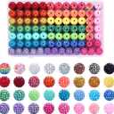 160pcs 16mm Rhinestone Beads for Craft, 32 Colors DIY Round Crystal Disco Ball Resin Rhinestone Chunky DIY Spacer Beads, for Pens, Jewelry Making, Bracelets, Necklace