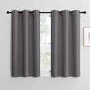 NICETOWN Blackout Curtain Panels for Bedroom, Grey, 2 Panels, W29 x L20-inch, Thermal Insulated Grommet Top Blackout Draperies and Drapes for Basement