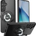 VUM Galaxy S26 Case 6.3", MagSafe Supported, Full Camera Protection, Built-in Magnetic Ring, 360° Rotatable Magnetic Stand, Military Grade Shockproof, Semi-Transparent Matte, Black