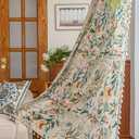 Boho Floral Curtains French Country Farmhouse Curtains 54 Inches Long Light Filtering Window Rod Pocket Drapes for Living Room 2 Panels-Green Floral