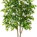 Artificial Ficus Tree 6ft Fake Floor Plant with Woven Basket