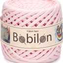 Cotton T-Shirt Yarn  35 mm Jersey Ribbon for Crochet, Knitting, Macrame, DIY Crafts  110 Yards  Fettuccini Zpagetti Style  Organic Cotton Thread - Blush Pink