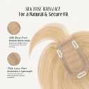 MY-LADY Human Hair Toppers for Women Real Human Hair with Bangs Thin 7 * 13CM Silk Base with Lace Clip in Remy Hairpieces 150% Density 10 Inch Ash Blonde & Bleach Blonde