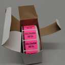 ChromaLabel 1 x 1.50 Inch Fluorescent Pink and Yellow Double Layer Quality Control Label, Imprinted Inspected by Stickers, 250 Quality Inspection Tags per Dispenser Box