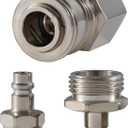 G-Sunny RV Exterior Quick Connector Hose Fitting,with 1/2 "Shower Hose Adapter and 3/4" Garden Hose Adapter,for RV Exterior Shower Faucet Connect Shower Hose and Garden Hose(Brushed Nickel)