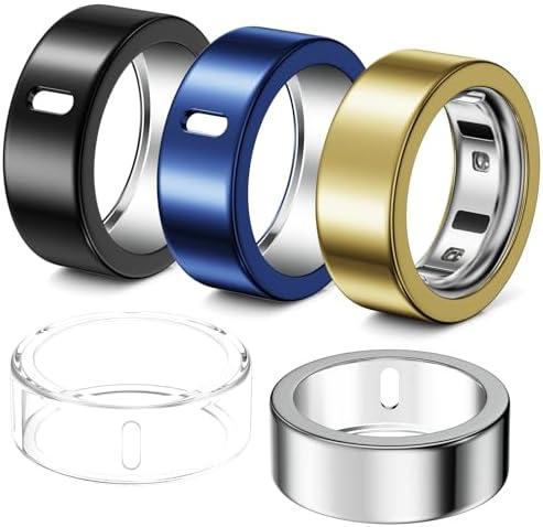 Hexasider 4 Pack Ring Cover Compatible with Oura Ring Gen 4/Oura Ring Gen 3 Horizon/Heritage, Abrasion-Resistant TPU Case for Oura Ring Protector Accessories for Oura, Size 9