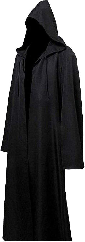 LHJ Adult Halloween Costume Tunic Hoodies Robe Cosplay Capes (XL, Black)
