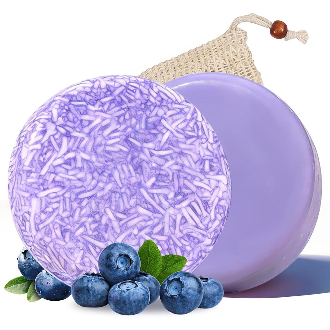 Blueberry Fields Shampoo & Conditioner Bundle Natural Blueberry Fields Soap Bar Set for Thinning & Dry Hair Nourishing and repairing Leaves Hair Soft and Smooth Suitable for All Hair Types (1Set)