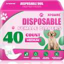 XPCARE 40 Count Disposable Female Dog Diapers for Heat Peeing (Medium)