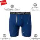 Hanes Men's Underwear Boxer Briefs Pack, 3-Pack, Total Support Pouch, Long or Short-Leg Boxer Briefs (Black, XL)
