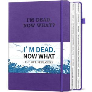 I'm Dead Now What Planner, Estate Planning Organizer with Tabs, Death Planner Organizer for Senior, Important Info for Final Arrangements, Beneficiary & Last Wishes with Large Print, 7.5" x10.4", Purple
