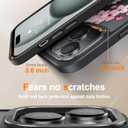 Goodon for iPhone 15 Plus Case with Privacy Screen Protector, Compatible with Magsafe, Shockproof Translucent Matte Cover - Cute Floral Design Phone Case for Women and Girls - Blooming Cherry