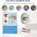 Shower Valve Trim Kit with Tub Spout Brushed Nickel Tub Shower Rough-In Mixer Valve Bathroom Trim Kit