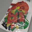 Multicolor Glitter Foam Decorations with Red, Green, Gold, and Black Pieces. Ideal for Parties, Celebrations, and DIY Crafts