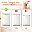 8 Pack Refills Compatible with DEKOR PLUS Diaper Pails | 20% Extra Length Diaper Pail Refill Bags Liners Holds 5568 Diapers | Ultimate Odor Control with Baby Scented