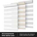 UNISHADES No Drill Cordless Zebra Blinds for Windows, Linen High Precision Fabrics, 36" W x 72" H Linen - Beige
