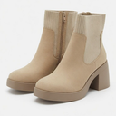 SM New York Klarisa Taupe Ankle Boots, Size 6