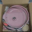 11 Inch Non Stick Frying Pans with Lid - 100% PFOA PFAS Free, Super Nonstick, All Stovetop Compatible Induction Gas Electric, Omelette & Egg Pan, Dishwasher Safe, Eco-Friendly Pink Pan