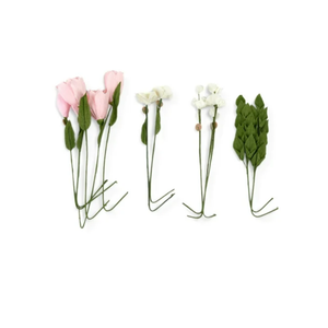Blue Moon Studio 3D Wall Blooms Décor Peel and Stick Blush Crepe Paper Flowers (Set of 12), by Blue Moon Studio With 4 Erasers