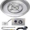 Stanbroil 19 Inch Drop-in Round Fire Pit Kit with Spark Ignition Kit, Propane Gas Version, 304 Stainless Steel