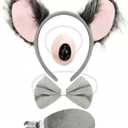 Koala Costume Set, Koala Ears Headband, Tail, Nose and Bows Tie for Women, Koala Cosplay Set Animal Costume