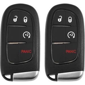 X AUTOHAUX 2pcs 433MHz GQ4-54T Replacement Keyless Entry Remote Car Key Fob for Jeep Cherokee 2014-2022 4 Buttons W/Door Key 4A Chip GQ454T