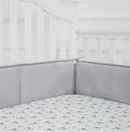 TILLYOU Microfiber Crib Bumper Gray