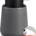 BosilunLife Foam Soap Dispenser - 12 oz Bathroom Lotion Hand Pump Dispenser Grey Foaming Soap Dispenser Ceramic Dish Liquid Dispenser for Kitchen Hand Wash Dispenser