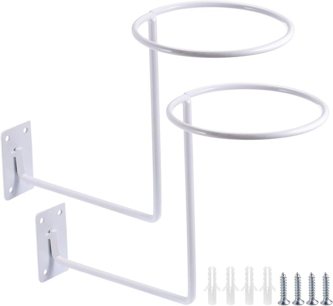 uxcell 2Pcs Motorcycle Accessories Helmet Holder, Metal Helmet Holder Wall Mount for Helmet Caps Hats Motorcycle Jacket Basketball Football, White
