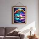 QIOUOL 5D Diamond Art Kits for Adults Beginners,Dreamy Tree DIY Paint with Round Full Drill Diamonds Painting Mosaic Gems Art for Home Office Wall Decor 12x16 Inch