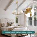 KAISITE Modern Gold Chandelier 5-Light Farmhouse Chandelier for Dining Room Industrial Dining Kitchen Light Fixture Over Table Ceiling Chandelier for Bedroom Living Room Foyer Entryway