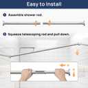 ENJOYBASICS Shower Curtain Rod 30 to 76 Inches, Stainless Steel Adjustable Spring Tension Rods No Drill for Bathroom, Closet, Window, Room Divider, Never Rust, Non Slip, Nickel