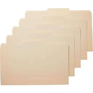 Amazon Basics Sturdy Manila File Folders, 1/3 Tabs in Assorted Positions for Filing, Legal Size, 8.5 x 14 inch - Pack of 100
