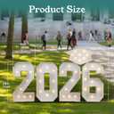 2026 Graduation Party Decorations - 2.3FT Pre-Cut 2026 Marquee Numbers Sign with Light - Mosaic Foam Board Includes Glue Gun Balloons for Kindergarten Preschool College Prom