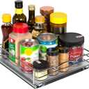 Pull-Out Cabinet Spice Rack Organizer - Slim Slide-Out Storage for Spices, Bottles & Jars, Premium Heavy-Duty Steel, Easy Install for Narrow Kitchen Cabinets - 10  W x 10  D x 2  H, Chrome