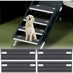 RV Step Covers  4 Pack Camper Step Covers Deck, Slip Resistant EVA Foam RV Step Carpet, Customizable RV Stair Rug for Trailer, Easy to Install, Durable & Cleanable  Modern Grey, 24 x 7.5 inch