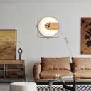 Clockswise 20" Industrial Style Modern LED Wall Clock Wood and Metal Design Round Black Frame Minimalist Contemporary Home Decor Perfect Accent for Office Studio Gym Living Room and Creative Spaces