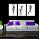 DJSYLIFE Bathroom Wall Art Decor Canvas Print Black and White Hazy Silhouette Painting 3 Pieces Modern Abstract Picture Poster Artwork for Home Decoration Stretched Framed Ready to Hang 16x24 x3