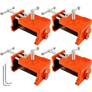 Cabinet Clamps for Woodworking and Cabinet Installation, 4 Pack Heavy Duty Face Frame Clamps with Alignment Plate, Perfect for Drawer Fronts, Panels, and Cabinet Hardware Jig Installation(Orange)