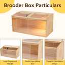 Large Wooden Chicken Brooder Box with Bulb Set and Thermometer - Brooder Box for Chicks Indoor Accommodates Up to 12 Chicks - Ideal for Chickens, Ducks, Quails, Hamsters, and Lizards32x16x16 Inches