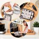 Coquette Bow Halloween Black Cat Pot Holders with Pockets, Preppy Pink Floral Witchy Halloween Oven Pot Holders Heat Resistant Oven Mitts Hot Pads for Kitchen Baking Cooking, Set of 2