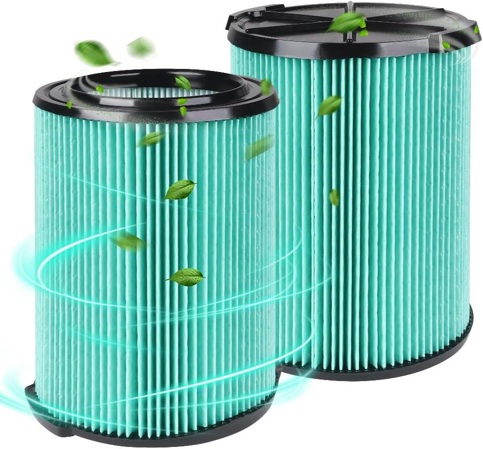 5-Layer VF6000 Replacement Filter for Ridgid 5-20 Gallon Wet Dry Vacuums WD5500 WD0671 WD6425 WD7000 WD1280 WD1851 WD1680 WD1956 RV2400A 1400RV RV2600B, 2 Pack