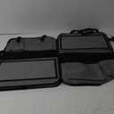 2 PACK-Car Backseat Organizer with Touch Screen Tablet Holder,9 Storage Pockets Storage Organizer with Foldable Food Tray, Protector Kick Mats for Kids, Travel Accessories Organizer (Grey)