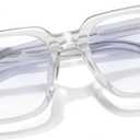 Oversized Square Blue Light Glasses for Woman Men fashion Reduce Eyestrain Protection for TV/Computer/Gaming (Clear)