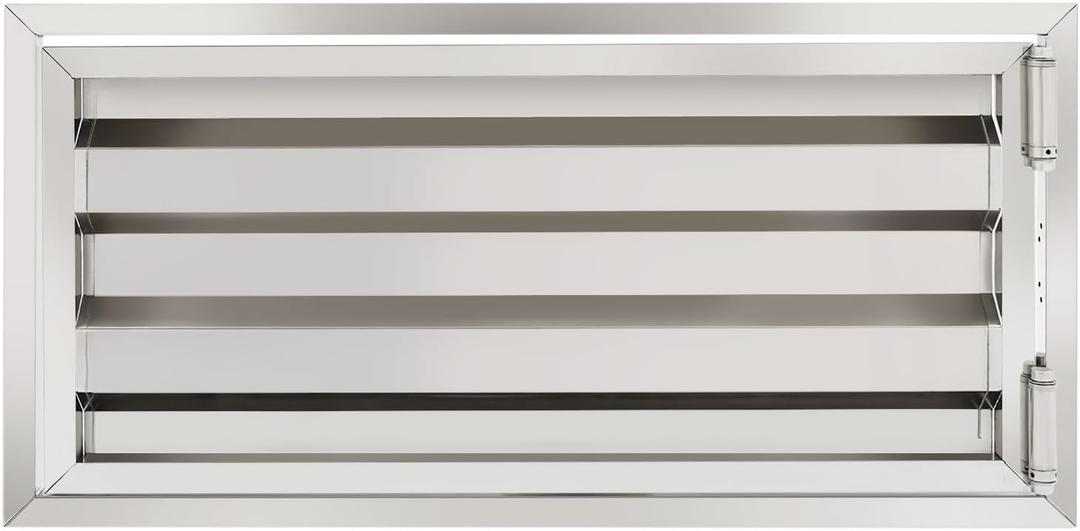 Crawl Space Door, Crawlspace Vent Cover Exterior, Stainless Steel Access Door, Basement Window Well Covers for Optimal Airflow & Ventilation (Silver, 32 X 16 Inch)