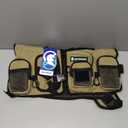 Wading Hands Free Fishing Vest for Lure, Adjustable Straps (Tan) | Built in Rod Holder, Tackle Box Pocket, 3 Heavy Duty D Rings for Landing Net, Gripper and Plier, High Water Resistant Pockets